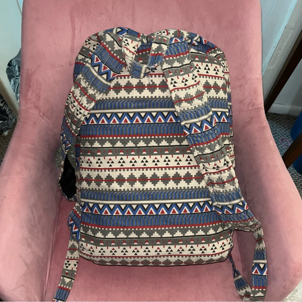 ❤️🤍💙 soft denim Backpack - Picture 5 of 10